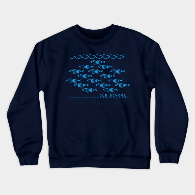 Text Keyboard Computer Nerd Old School Fish Geek Science Biology Crewneck Sweatshirt by TeeCreations
